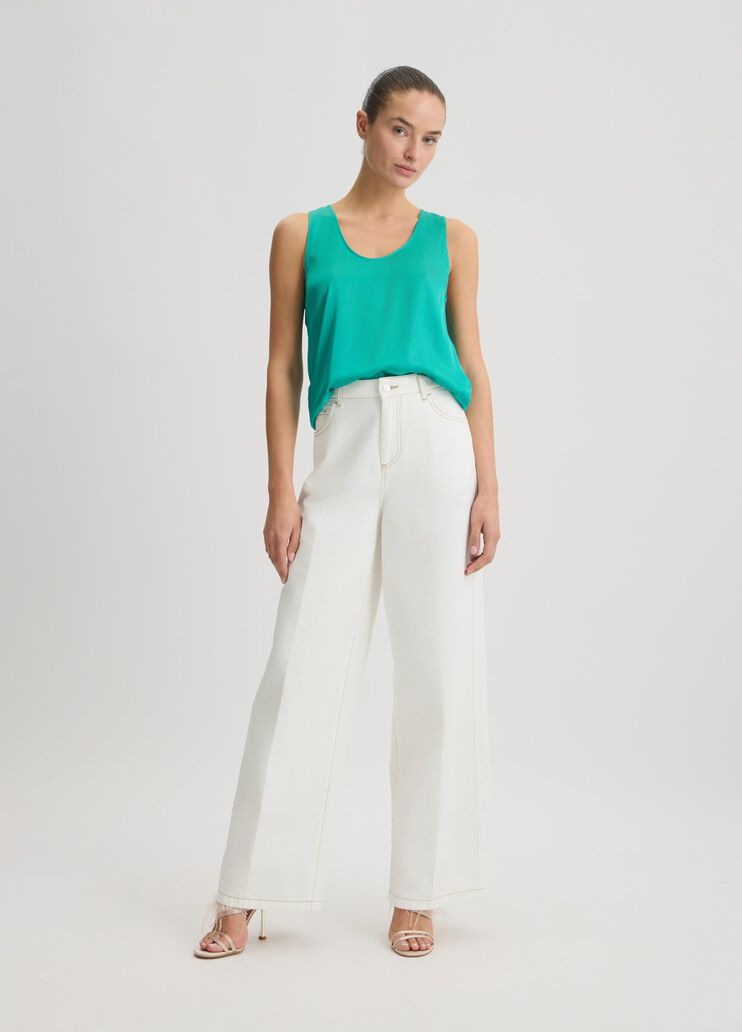 Emerald green satin top turquoise Liu Jo - large image number 5 Emerald green satin top turquoise Liu Jo - large image number 5