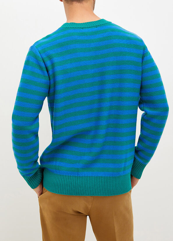 Gestreifter Wollpullover Grün Liu Jo - large image number 1