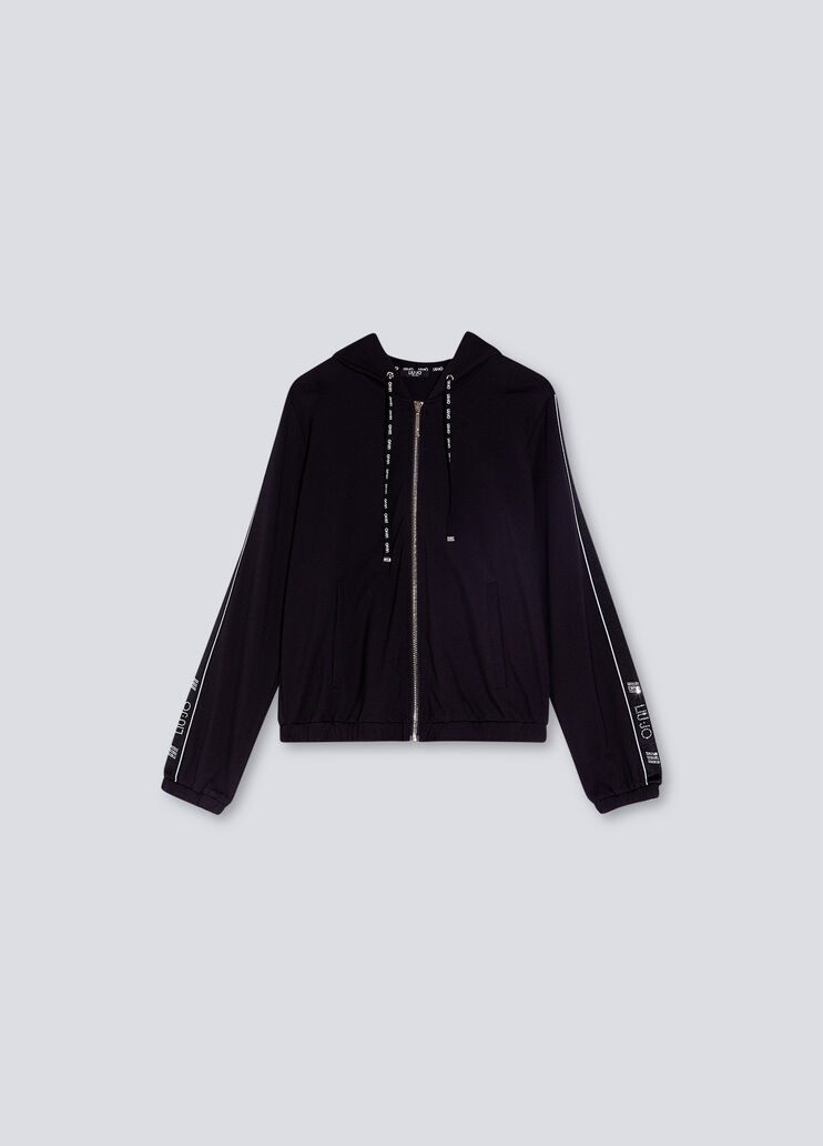 Толстовка на молнии с капюшоном чёрный/белый Liu Jo - large image number 4