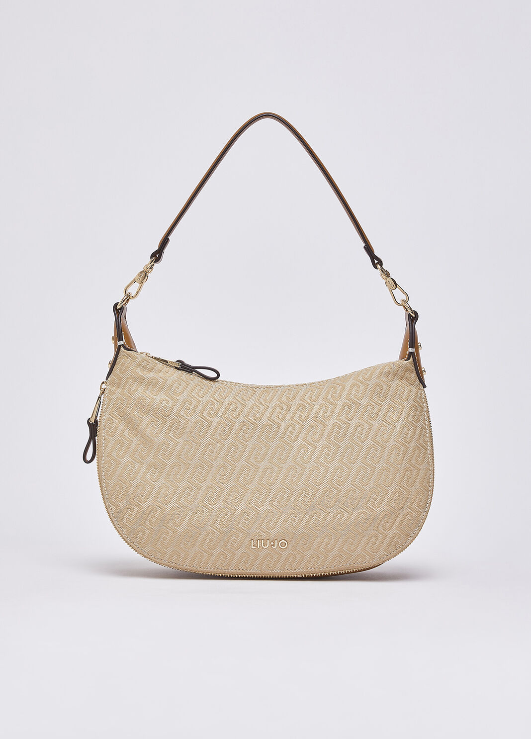Mittelgro&szlig;e Schultertasche aus Jacquard Beige Liu Jo - large image number 1