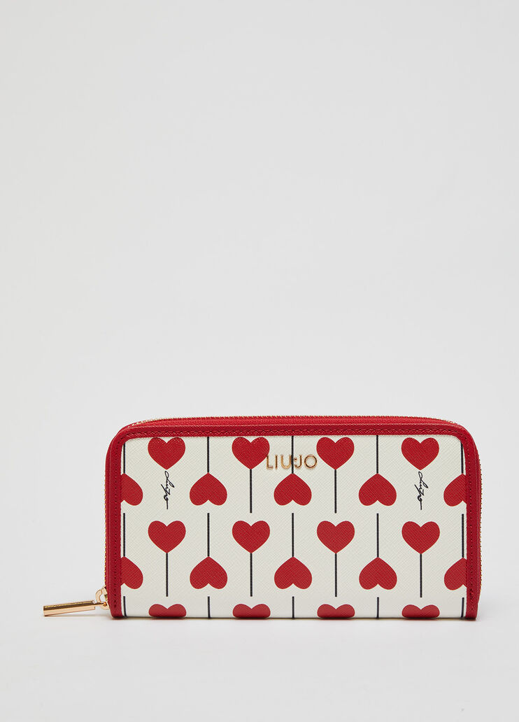 Eco-friendly wallet with hearts cherry Liu Jo - large image number 0 Eco-friendly wallet with hearts cherry Liu Jo - large image number 0