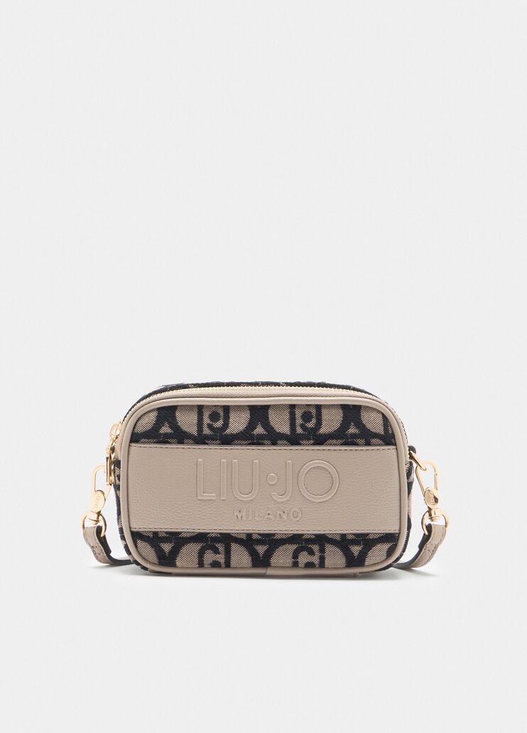 Small jacquard crossbody bag dark grey Liu Jo - medium