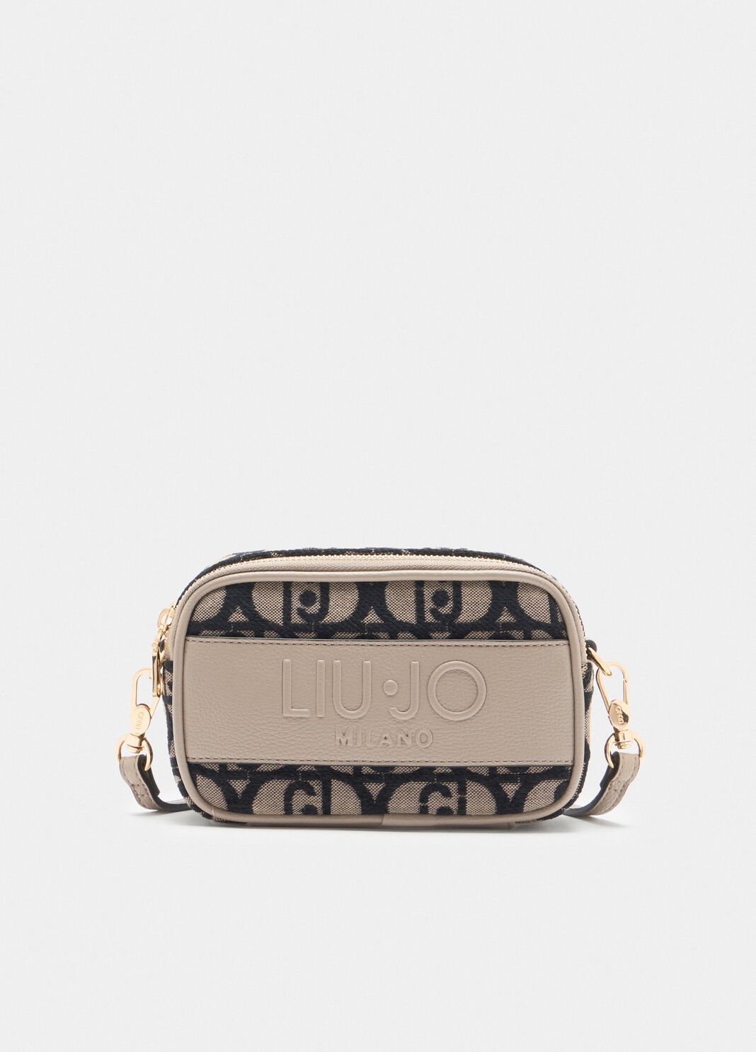 Small jacquard crossbody bag dark grey Liu Jo - large image number 0