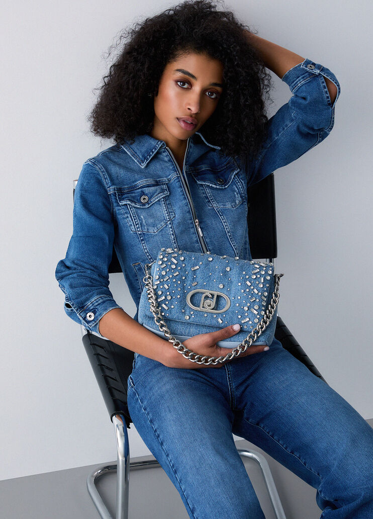 Medium quilted LaPuffy bag light denim Liu Jo - medium