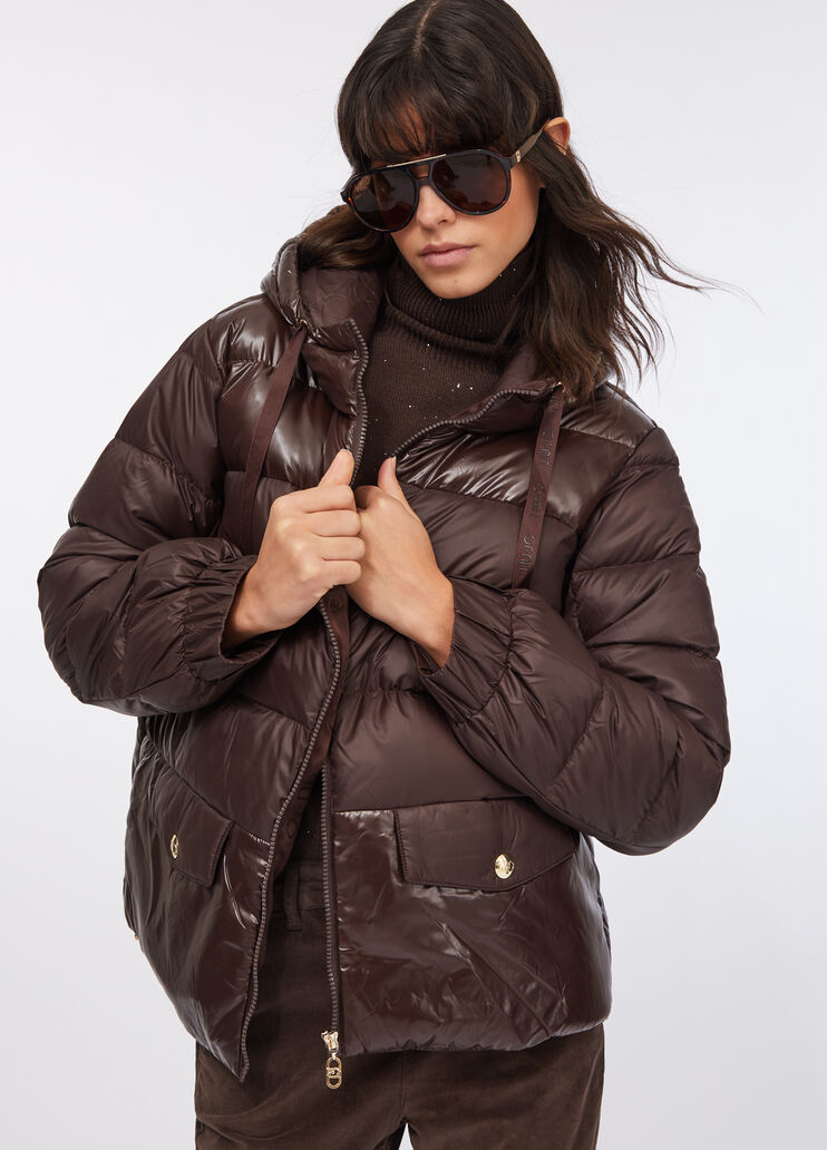 Quilted nylon jacket chocolate Liu Jo - medium