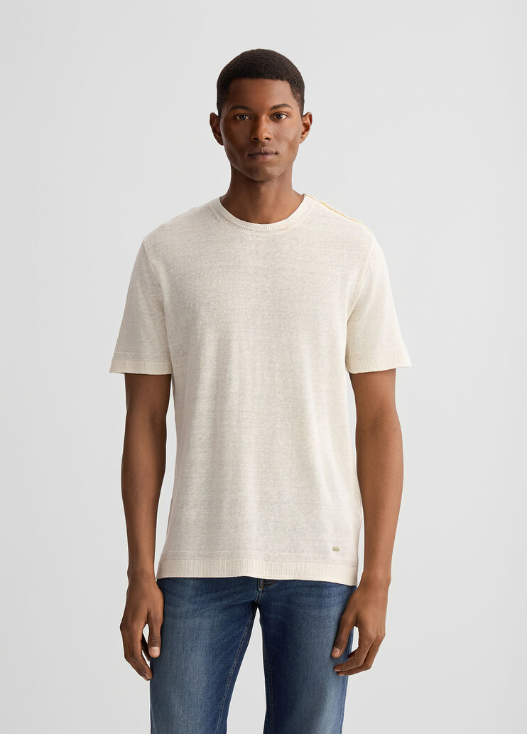 Linen and cotton T-shirt tofu white Liu Jo - medium Linen and cotton T-shirt tofu white Liu Jo - medium