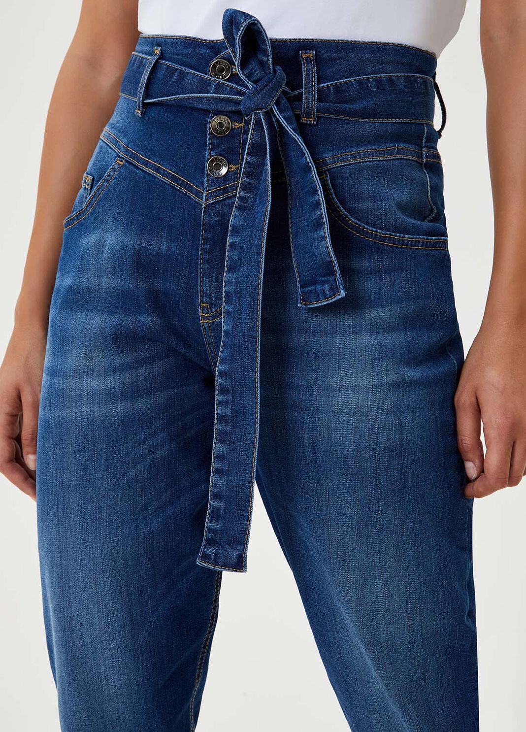 Carrot jeans with belt Blue Liu Jo - large image number 2