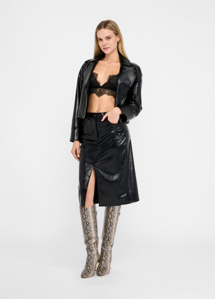 Glossy Bikerjacke Schwarz Liu Jo - medium