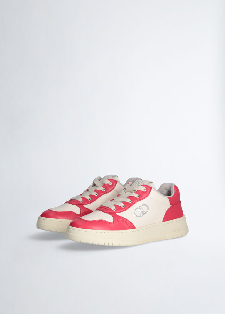 Two-tone leather sneakers red Liu Jo - large image number 2 Two-tone leather sneakers red Liu Jo - large image number 2