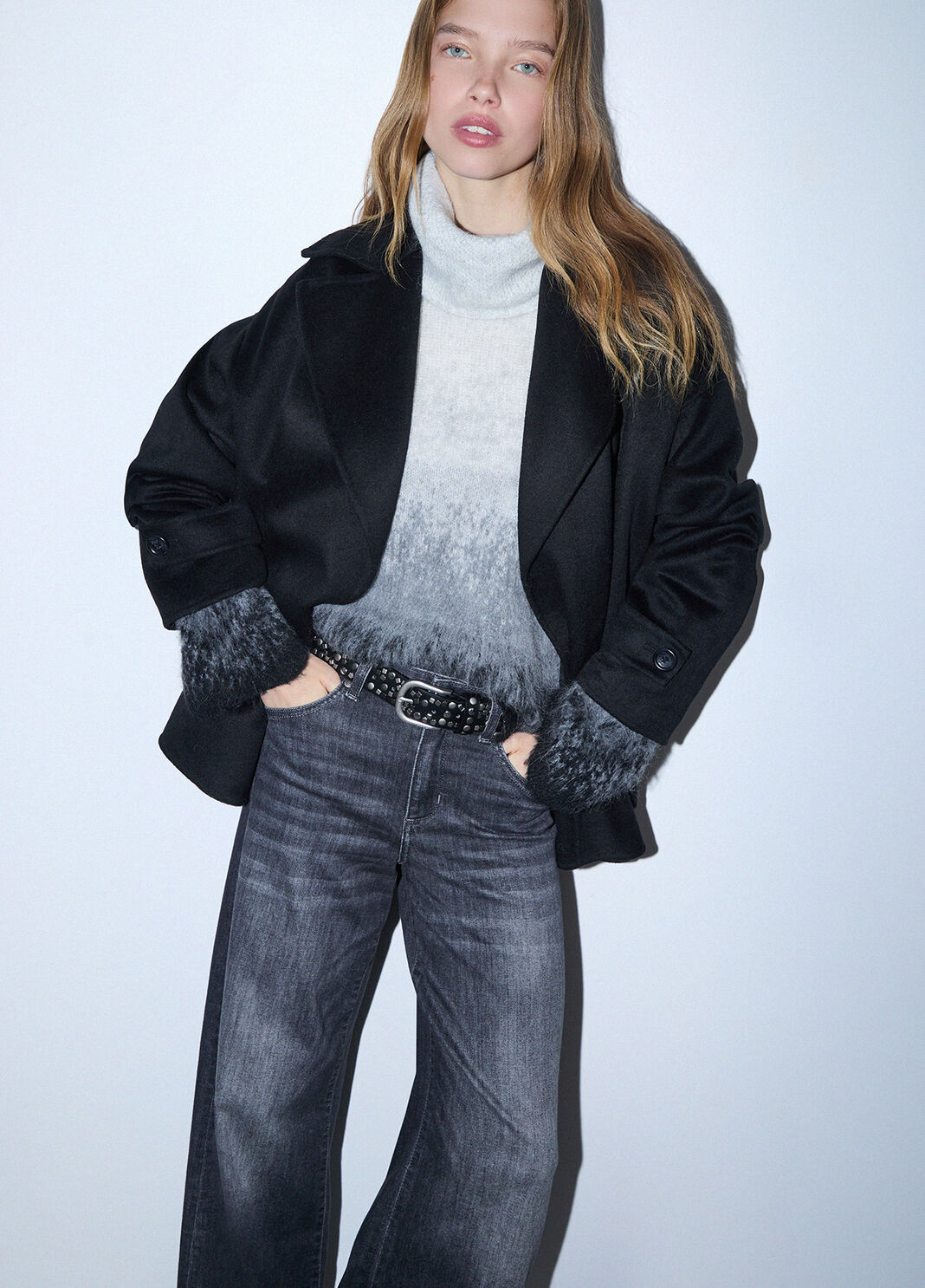 Cappotto corto in lana nero Liu Jo - large image number 2