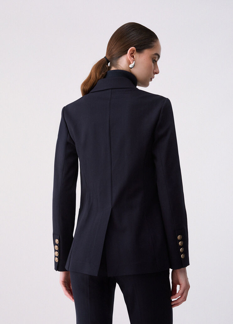 Chaqueta cruzada en punto Milano azul oscuro Liu Jo - medium