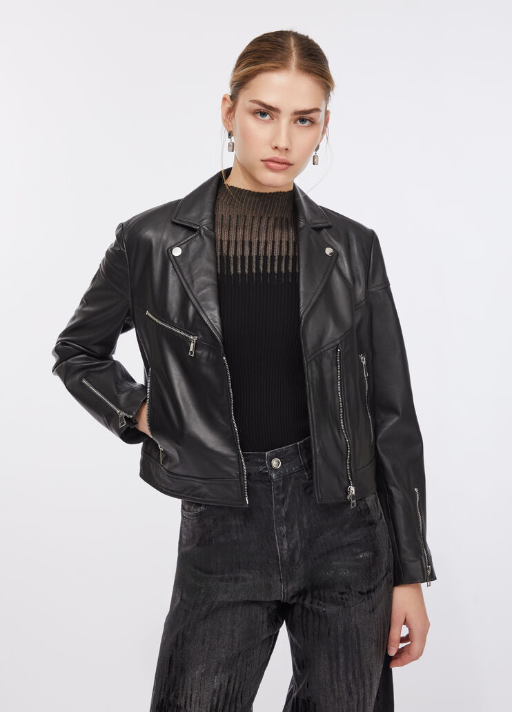 Leather biker jacket black Liu Jo - medium