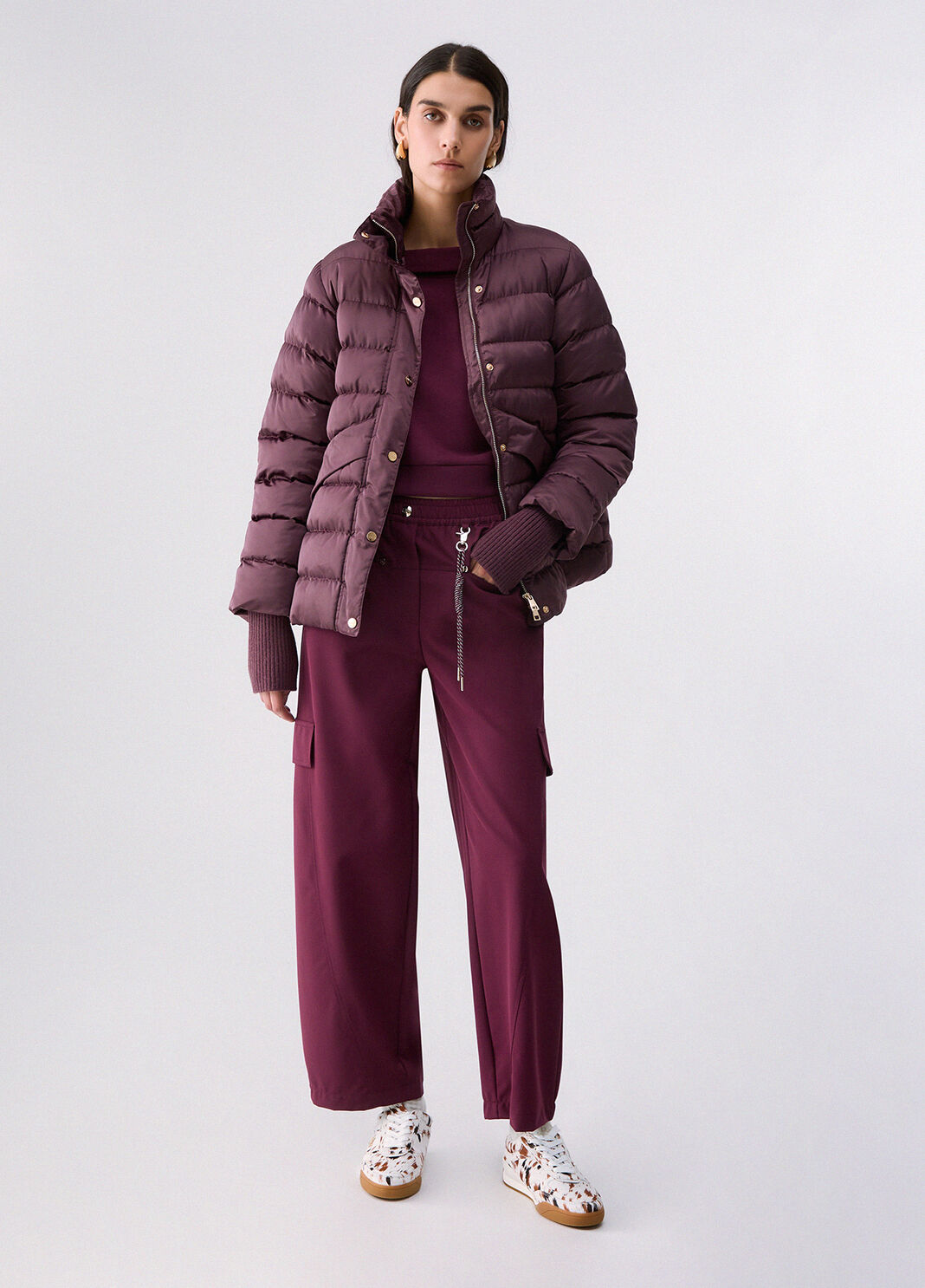 Padded Jacket in Glossy Nylon aubergine Liu Jo - large image number 5