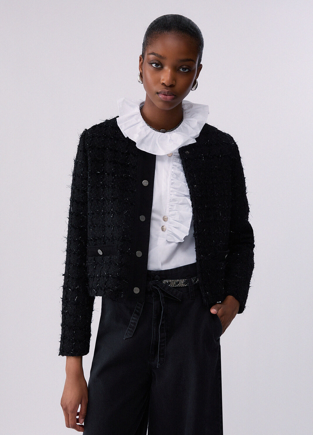 Boucl&eacute;-Jacke schwarz Liu Jo - large image number 0