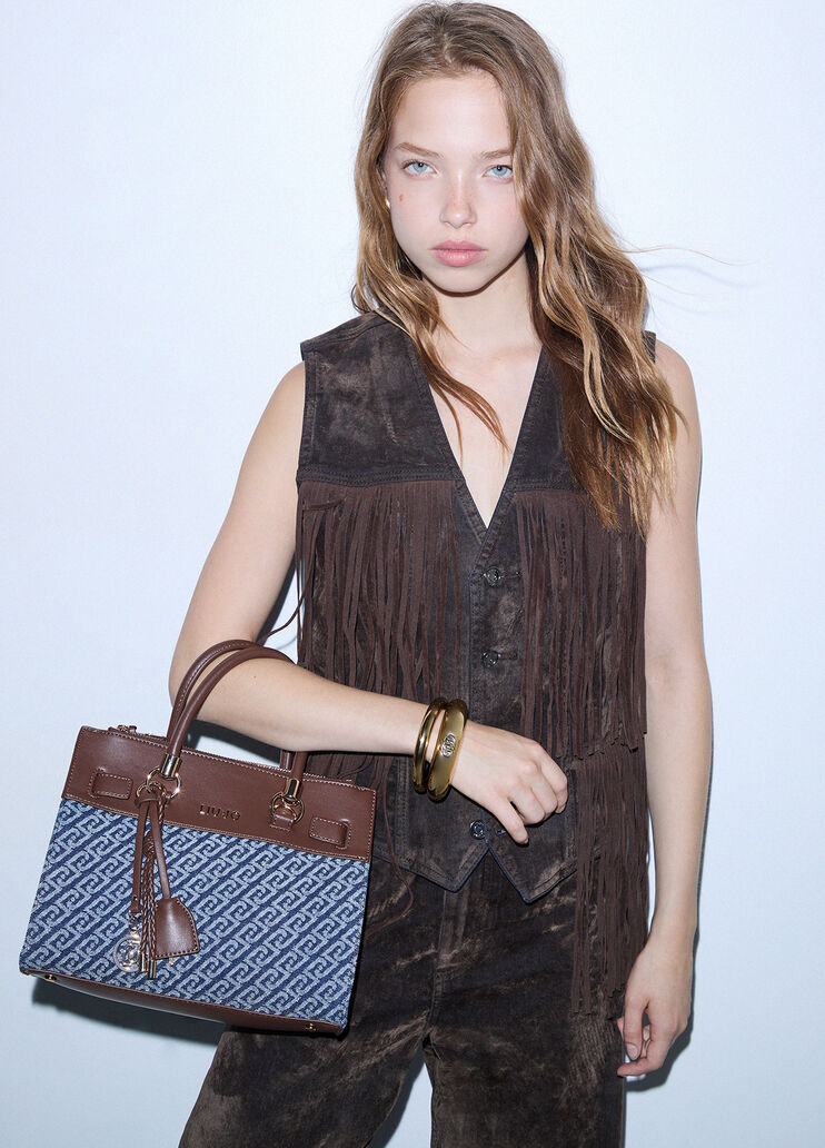 Small satchel bag denim-effect blue denim Liu Jo - medium