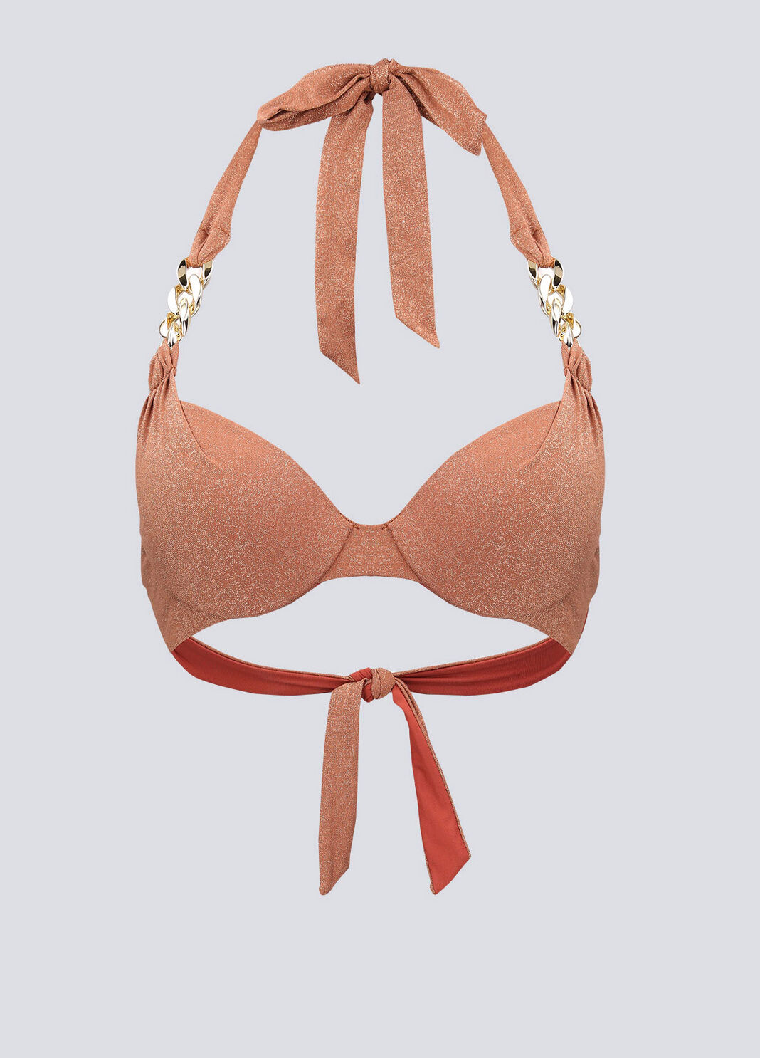 Push-up-Bikinioberteil aus Lurex&reg; Braun Liu Jo - large image number 4