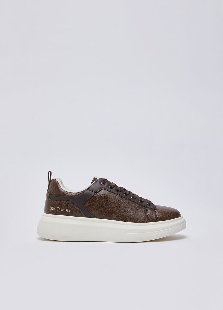Plateau-Sneaker mit Crackle-Effekt braun Liu Jo - medium