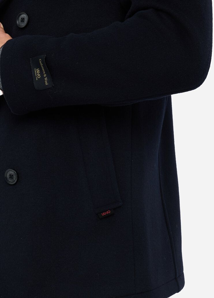 Wool and cashmere peacoat dark blue Liu Jo - large image number 3