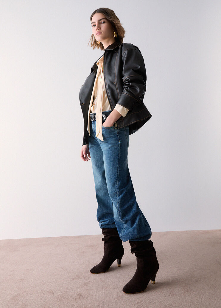 Straight jeans with asymmetric seams blue denim Liu Jo - medium