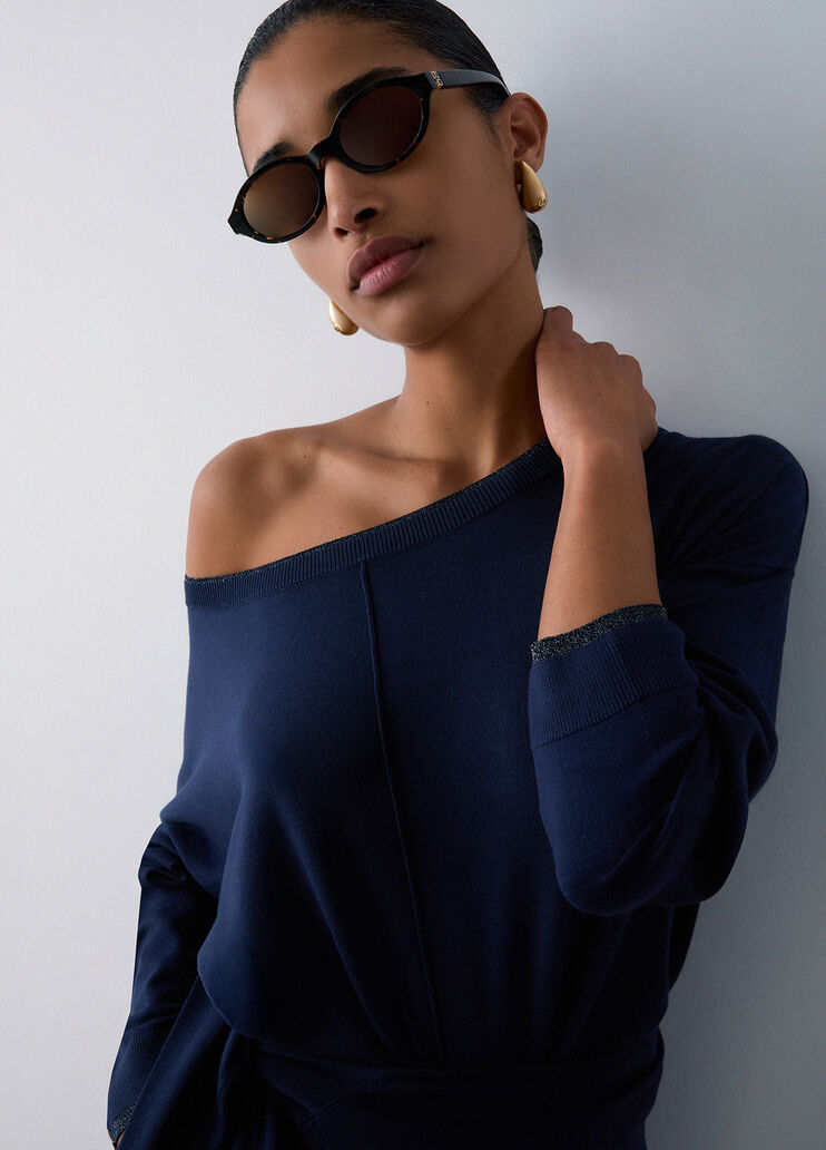 Lurex&reg;-Pullover Marineblau Liu Jo - medium