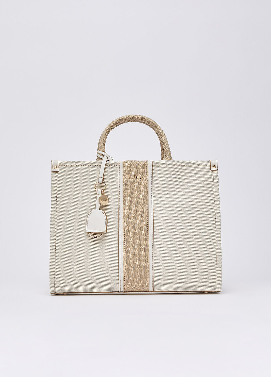 Sac jacquard moyen mod&egrave;le beige Liu Jo - large image number 0