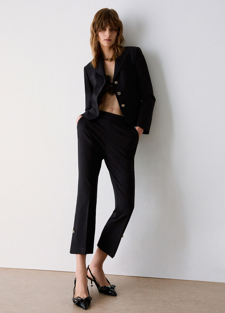 Pantalon flare en flanelle noir Liu Jo - medium