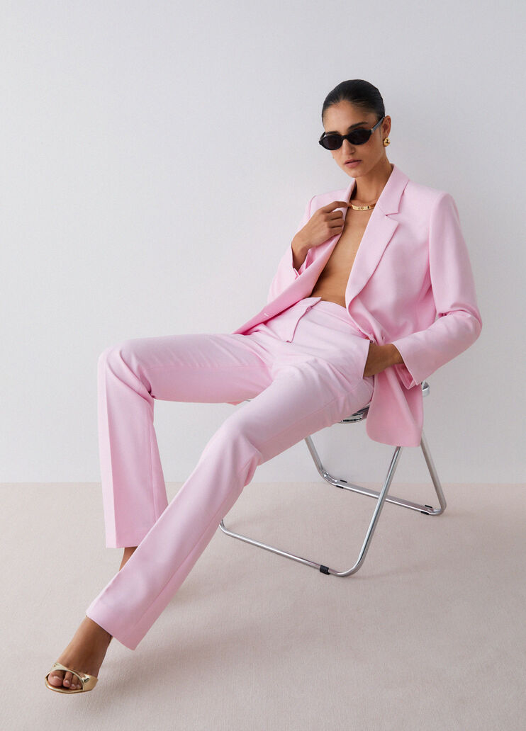 Pantal&oacute;n de tejido t&eacute;cnico el&aacute;stico rosa claro Liu Jo - medium