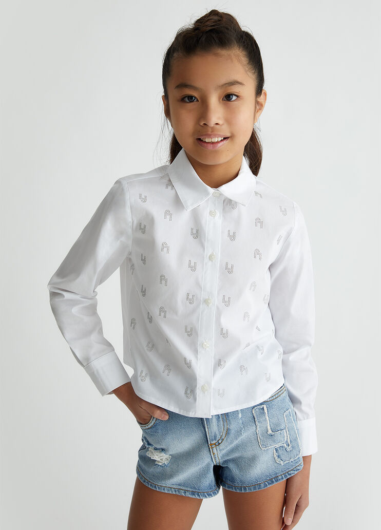 Rhinestone Shirt white with gemstones Liu Jo - medium Rhinestone Shirt white with gemstones Liu Jo - medium