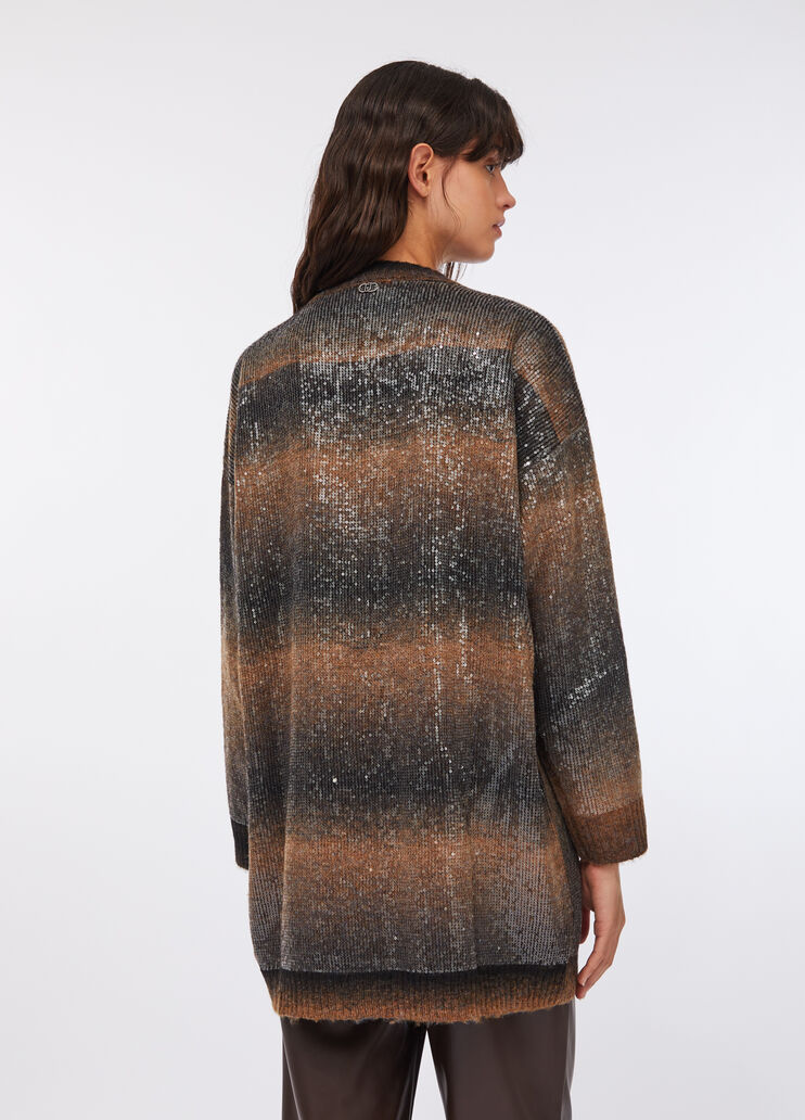 Длинный кардиган с пайетками коричневый Liu Jo - large image number 1