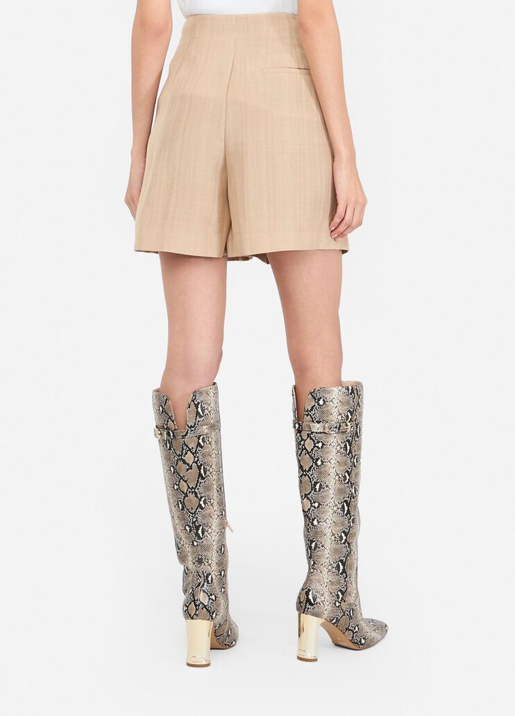 Short avec plis beige Liu Jo - large image number 1 Short avec plis beige Liu Jo - large image number 1