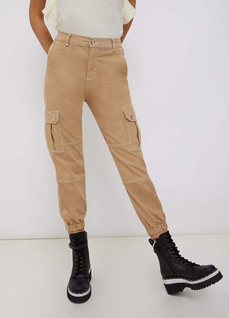 Cargo trousers with belt camel Liu Jo - large image number 0