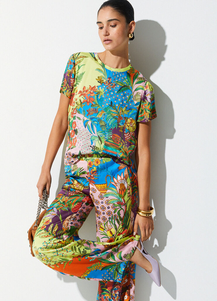 Printed satin T-shirt multicolour Liu Jo - medium