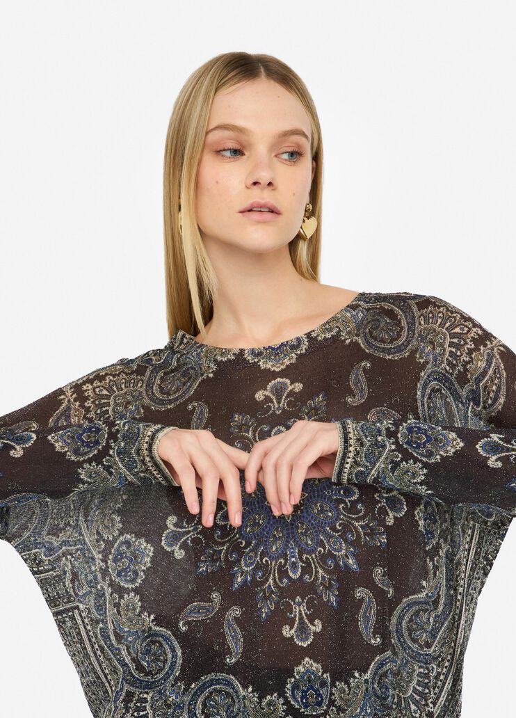 Lurex® jumper brown with print Liu Jo - medium Lurex® jumper brown with print Liu Jo - medium
