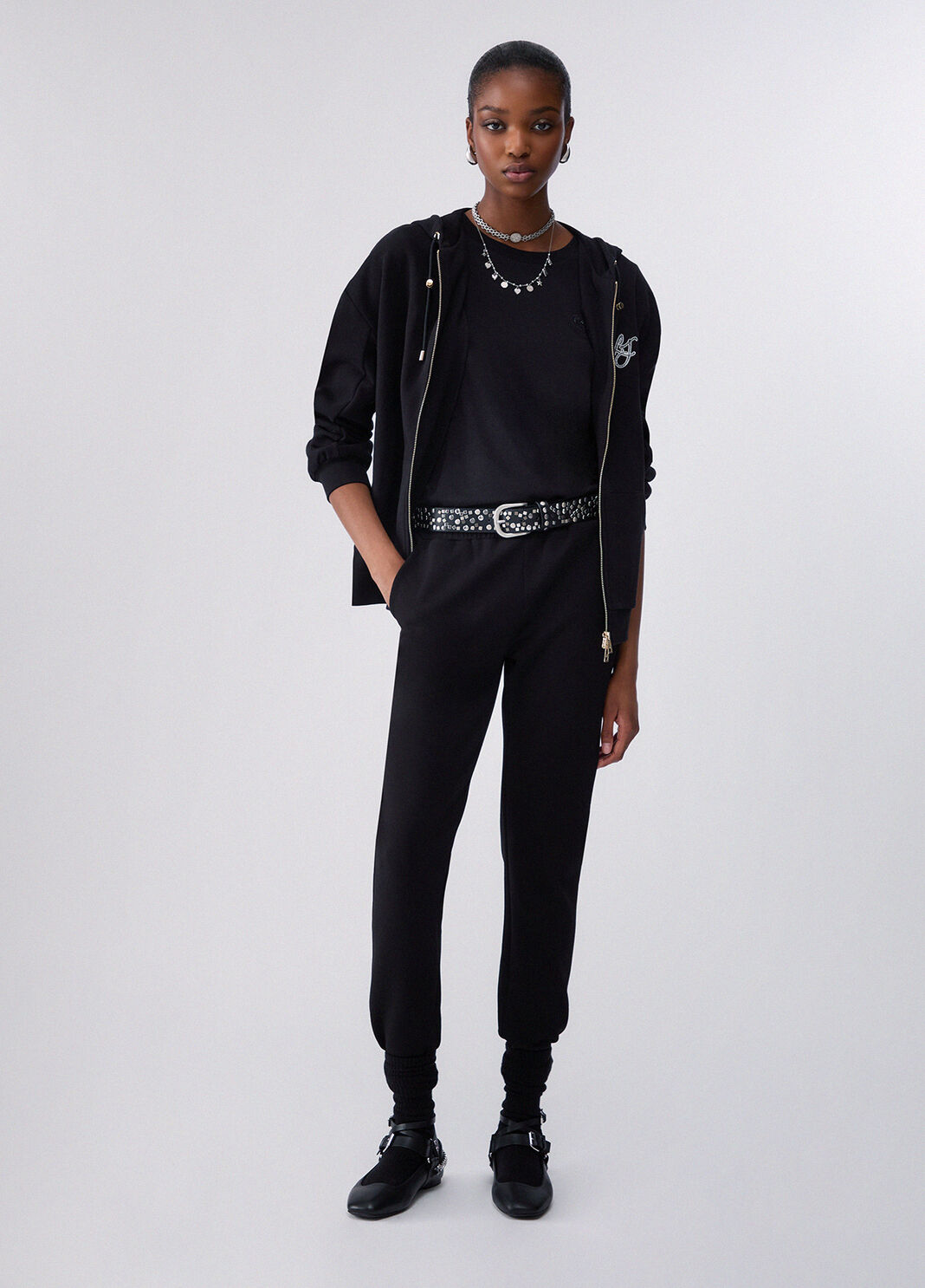 Hoodie with Zip and Hood black Liu Jo - large image number 5