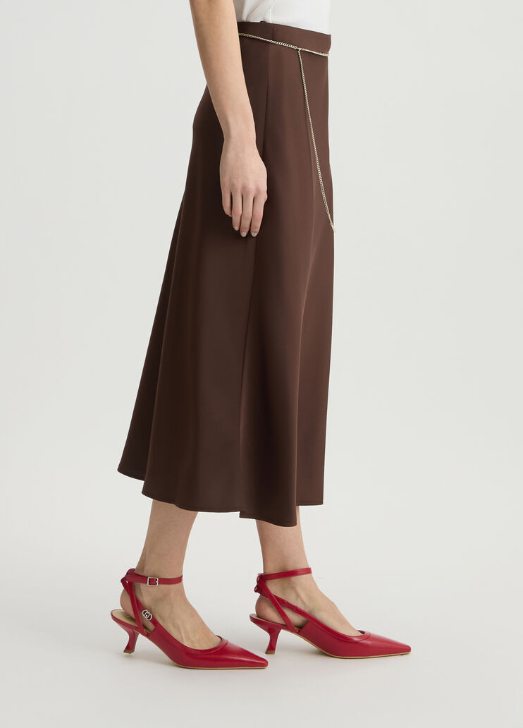 Satin skirt with belt brown Liu Jo - large image number 3 Satin skirt with belt brown Liu Jo - large image number 3