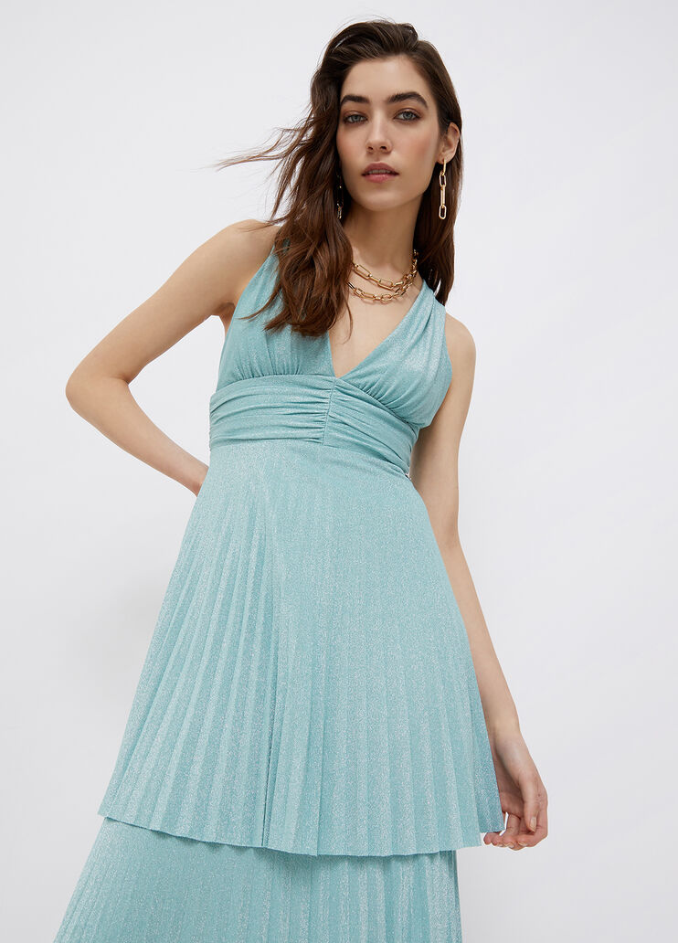 Vestito midi in lurex® azzurro brillante Liu Jo - large image number 2 Vestito midi in lurex® azzurro brillante Liu Jo - large image number 2