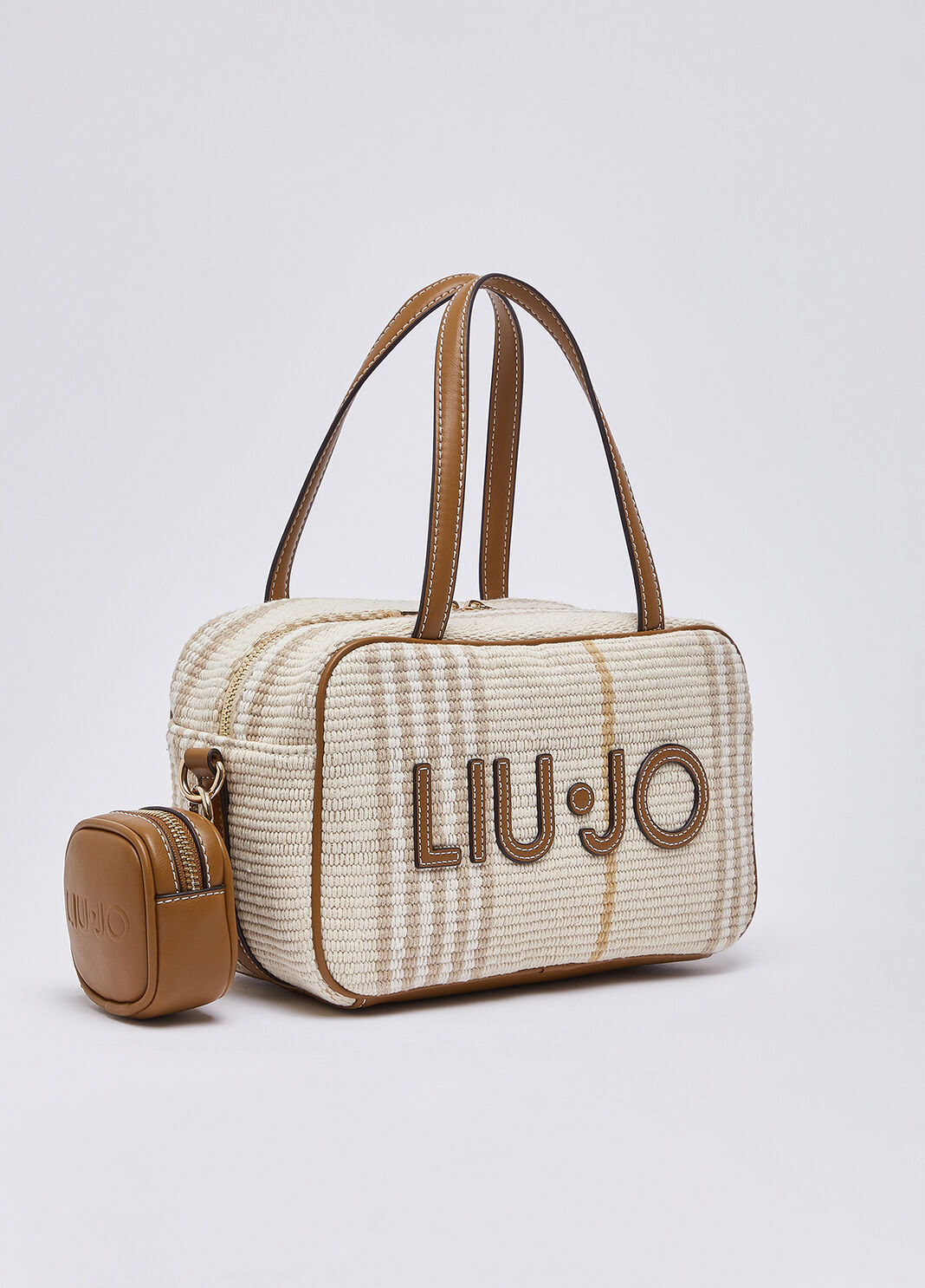 Medium bowling bag with lace detailing beige Liu Jo - large image number 2