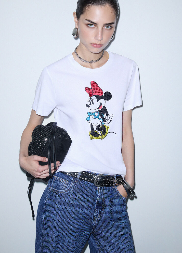Bedrucktes T-Shirt Wei&szlig;/Miss Mouse Liu Jo - medium