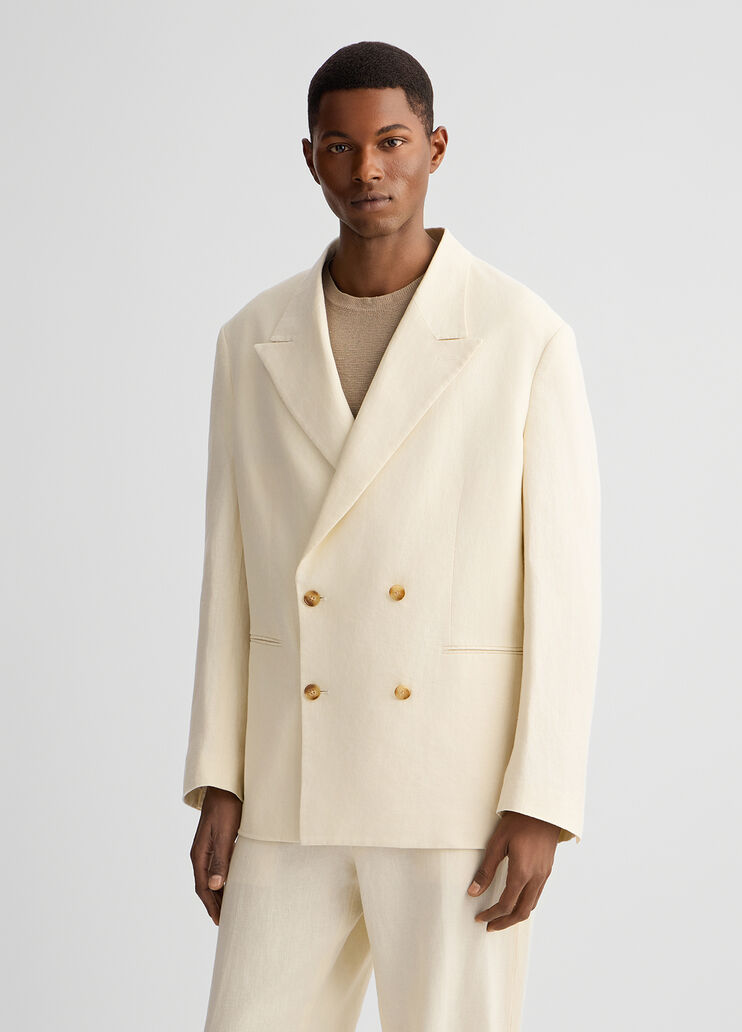 100% linen double-breasted jacket tofu white Liu Jo - medium 100% linen double-breasted jacket tofu white Liu Jo - medium