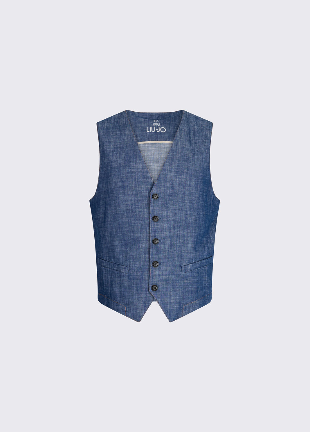 Chambray denim vest blue Liu Jo - large image number 6