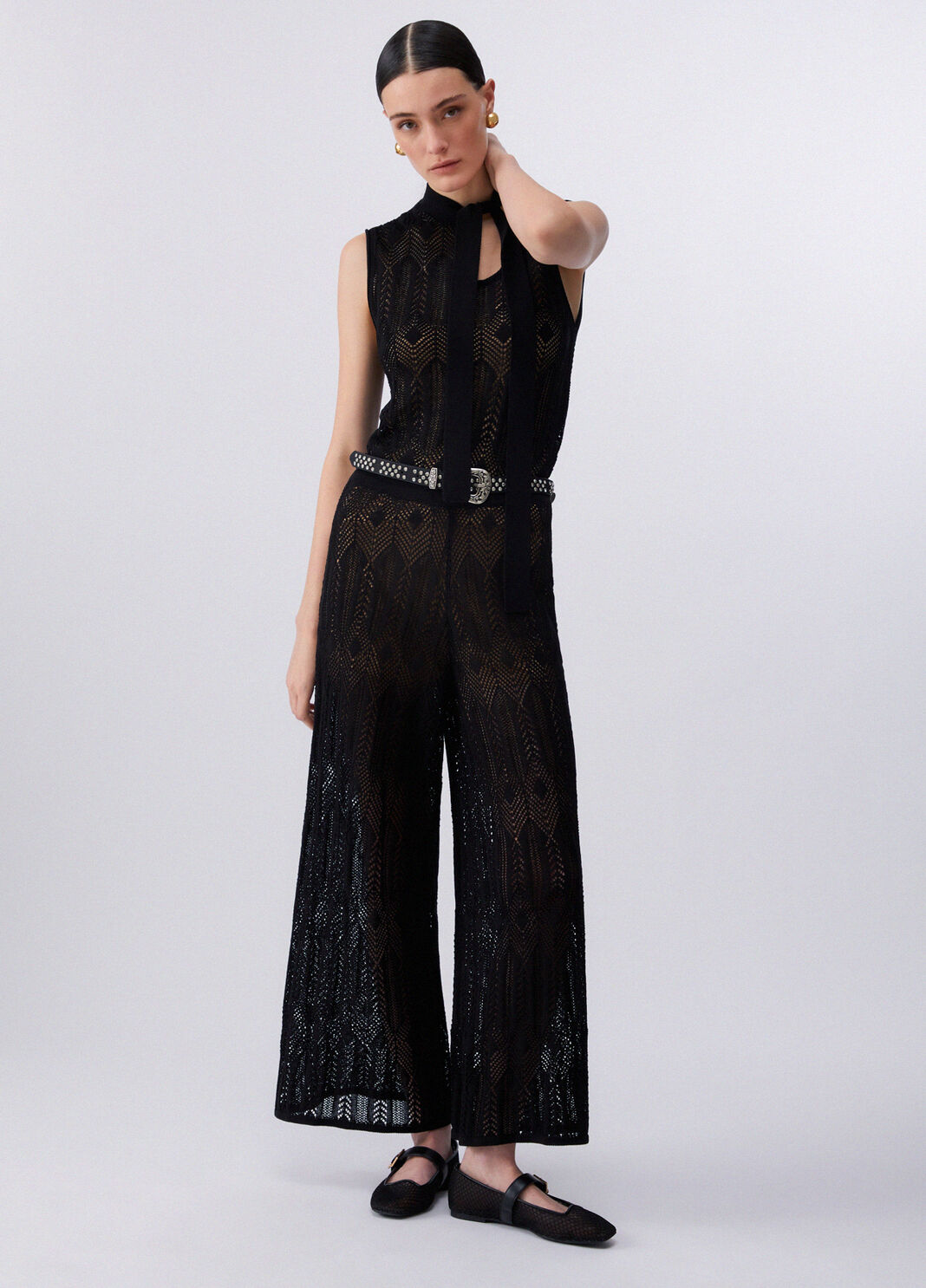 Strickhose mit Lochmuster Schwarz Liu Jo - large image number 5