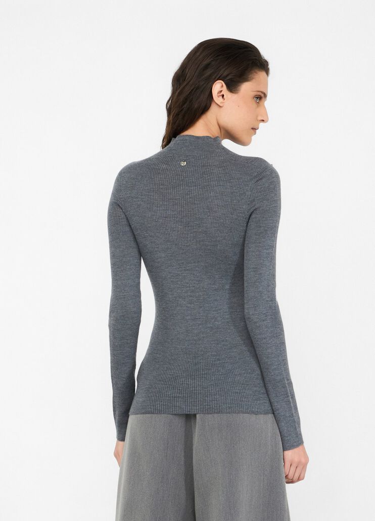 Джемпер из 100% шерсти с аппликациями серый Liu Jo - large image number 1 Джемпер из 100% шерсти с аппликациями серый Liu Jo - large image number 1