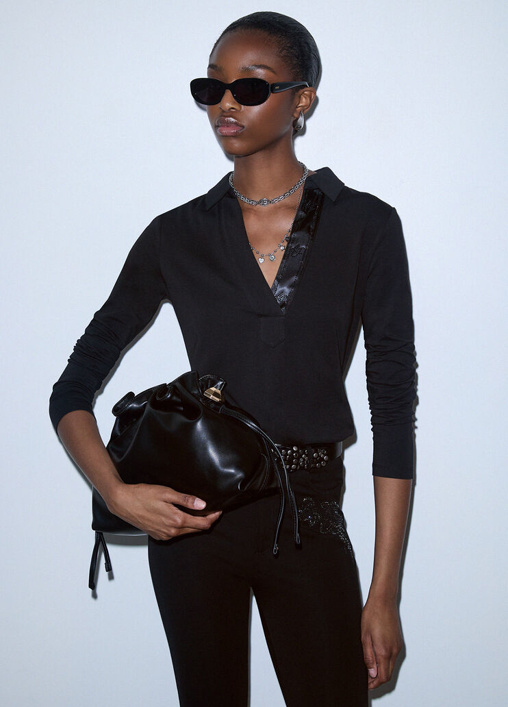 Long-sleeved polo-shirt black Liu Jo - medium