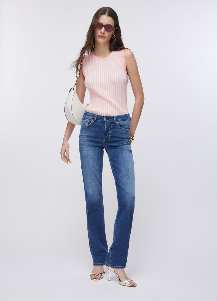 High-rise straight-leg jeans dark blue denim Liu Jo - large image number 5