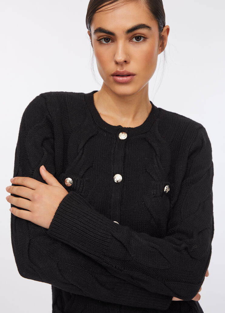 Cable knit wool dress black Liu Jo - large image number 2