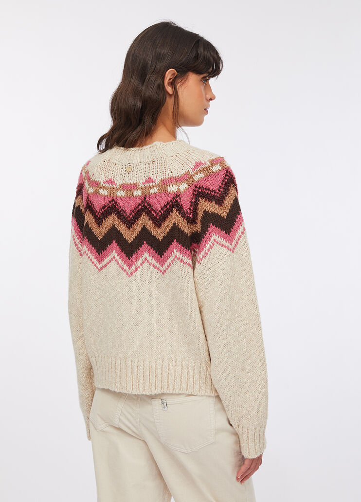 Maglia jacquard con ricamo beige Liu Jo - large image number 1