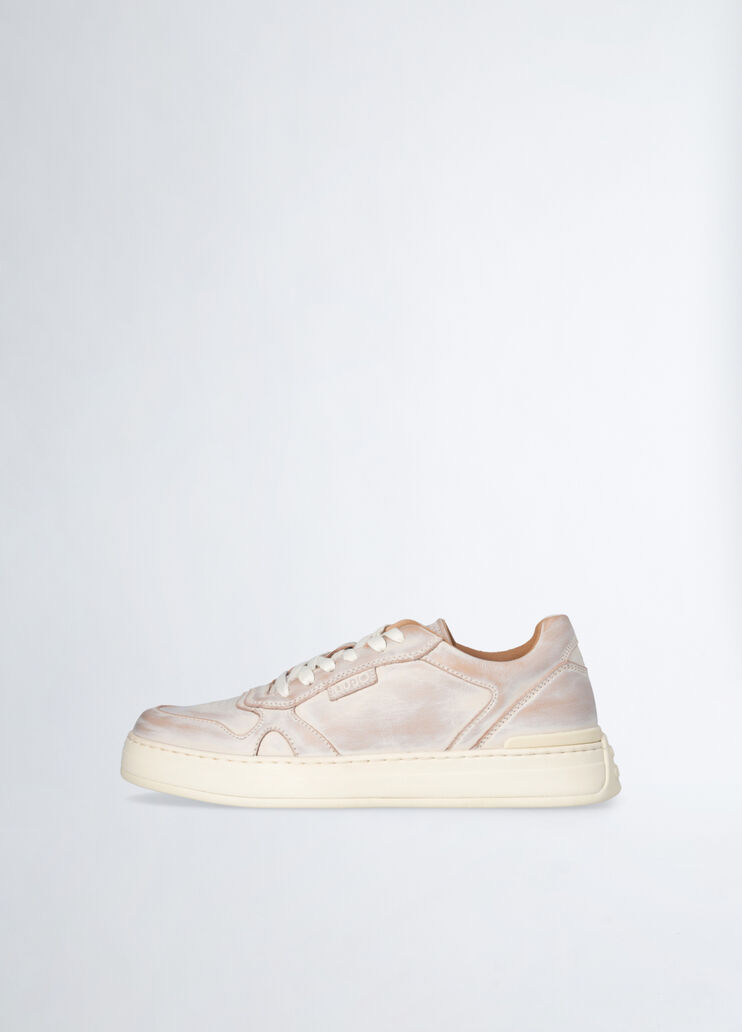 Men's faded leather sneakers beige Liu Jo - large image number 4 Men's faded leather sneakers beige Liu Jo - large image number 4