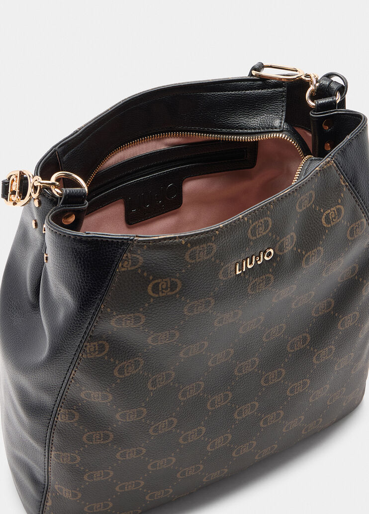 Mittelgroße Tasche mit Logo Schwarz Liu Jo - large image number 3 Mittelgroße Tasche mit Logo Schwarz Liu Jo - large image number 3