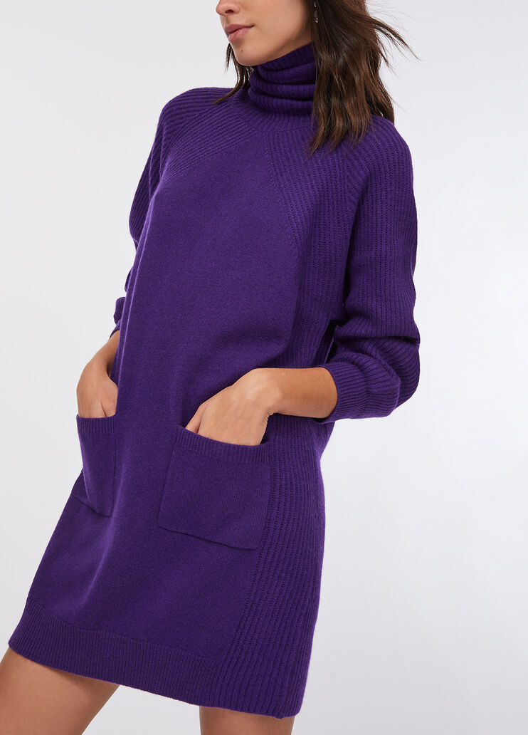 Трикотажное платье из 100% шерсти фиолетовый Liu Jo - medium