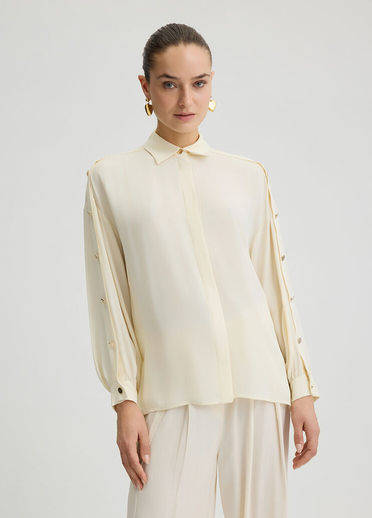 Crêpe de chine shirt white Liu Jo - large image number 0 Crêpe de chine shirt white Liu Jo - large image number 0